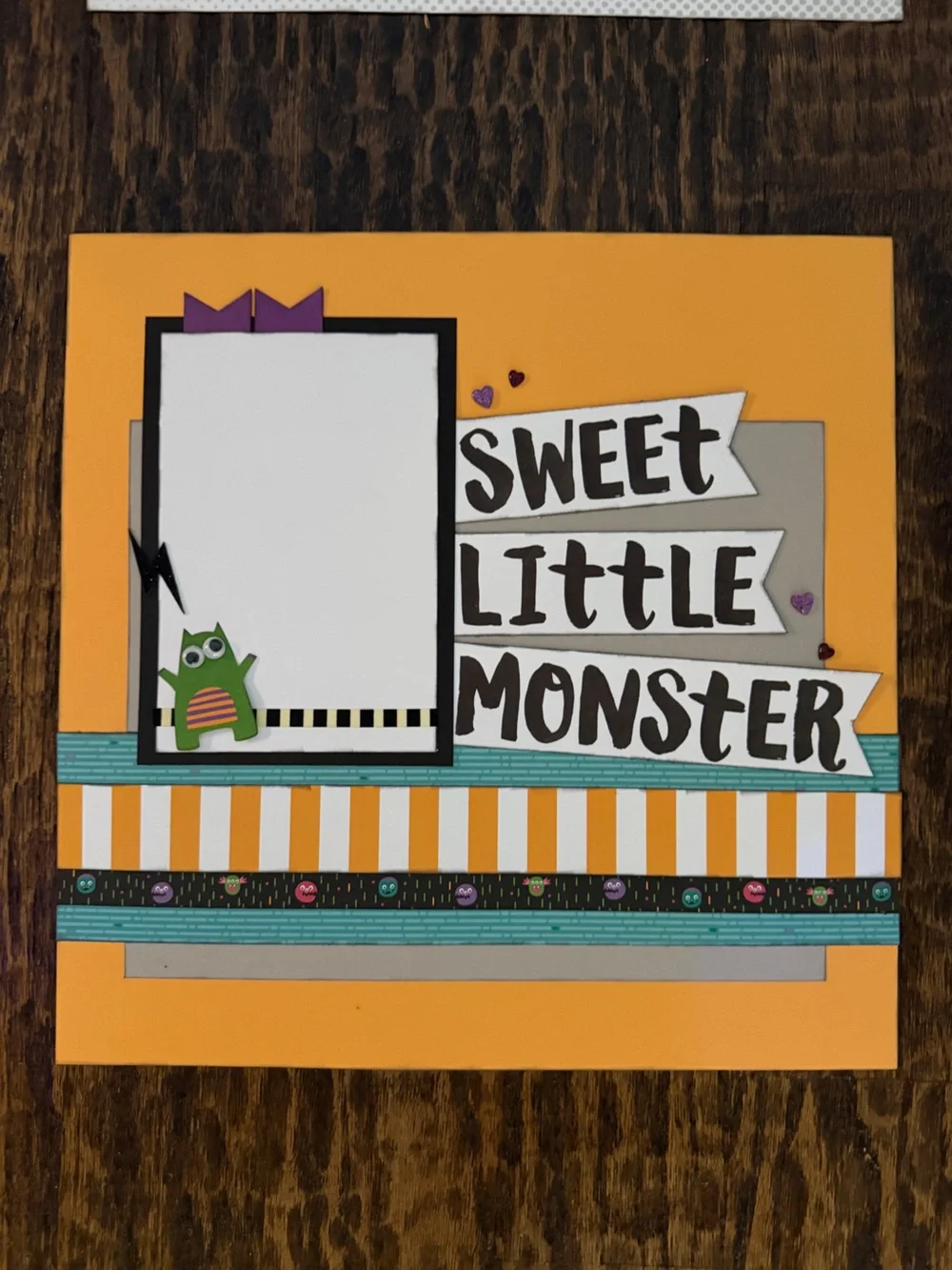 Handmade Halloween 12x12 Premade Scrapbook Page Photo Ready Embellished Set of 4